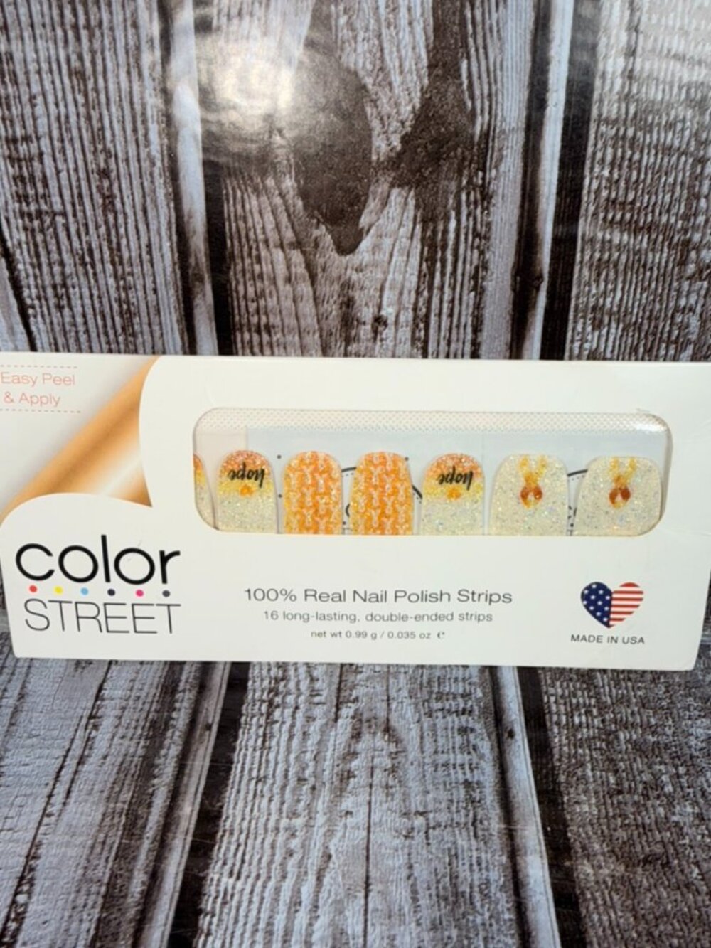 Hope Love Cure Color Street Nail Polish Yellow Ribbon Awareness